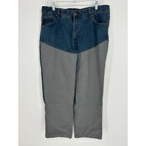 Cabela's Men's 36x30 Two Tone Colorblock Denim Jeans Blue Gray Outdoor Workwear